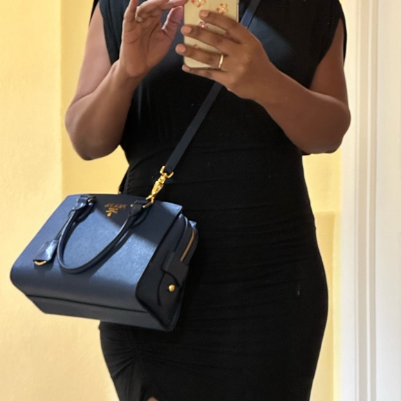 Prada bag, soft-c saffiano leather, Size Mini, and Color, Blue - Picture 4 of 9